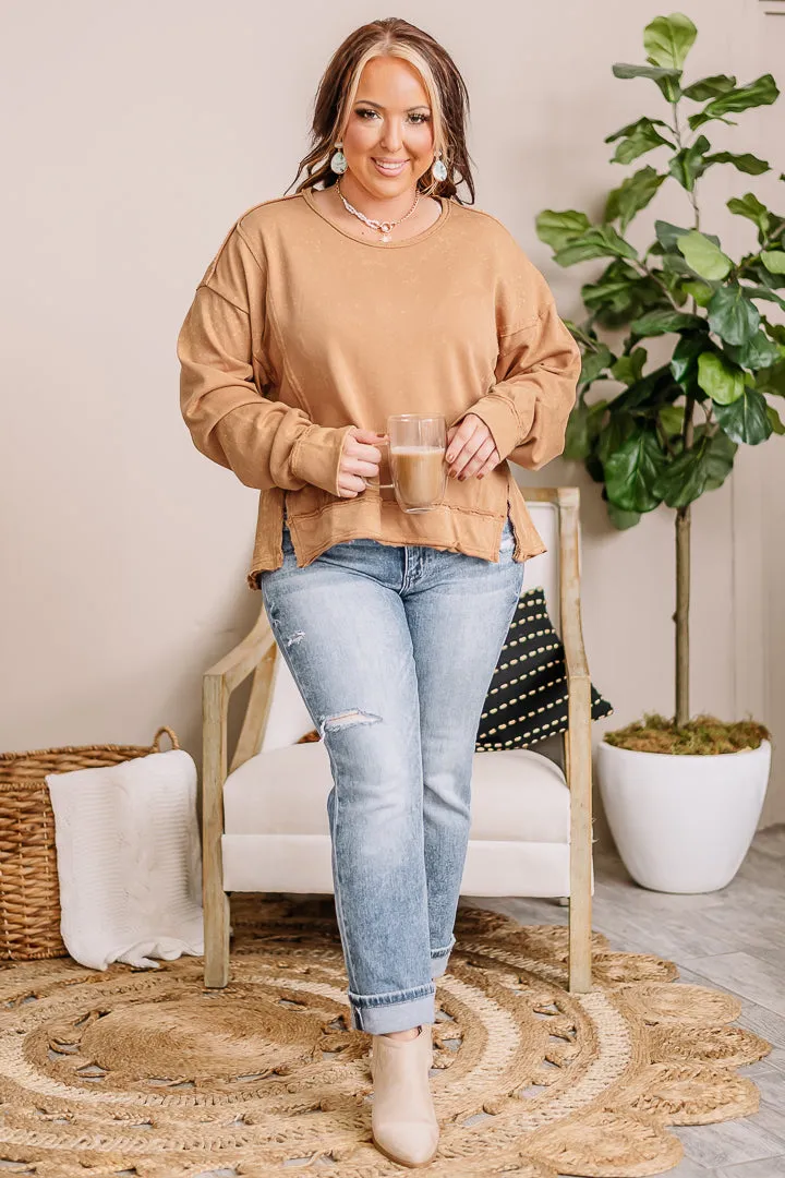 Golden Hour Mineral Washed Top | Vintage Mustard