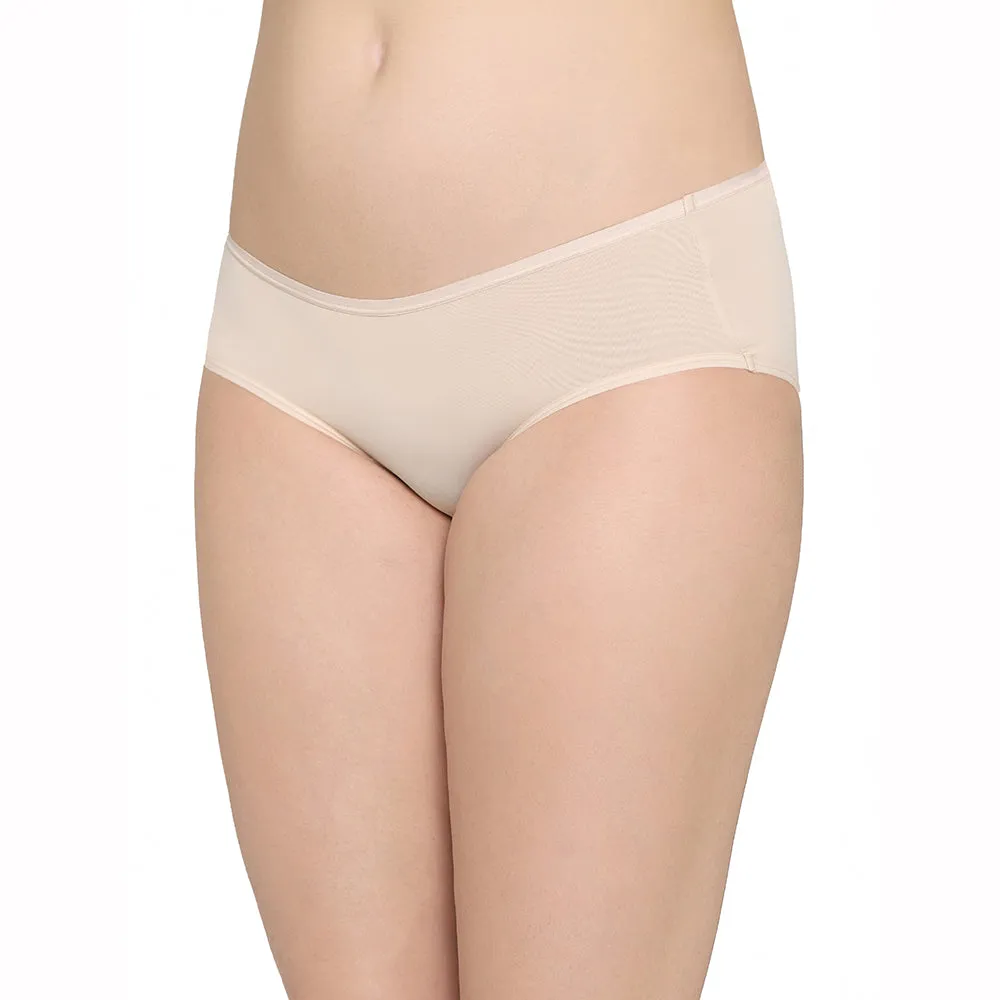 Nylon Mid Waist Medium Coverage Everyday Wear Pack of 3 Hipster Panty